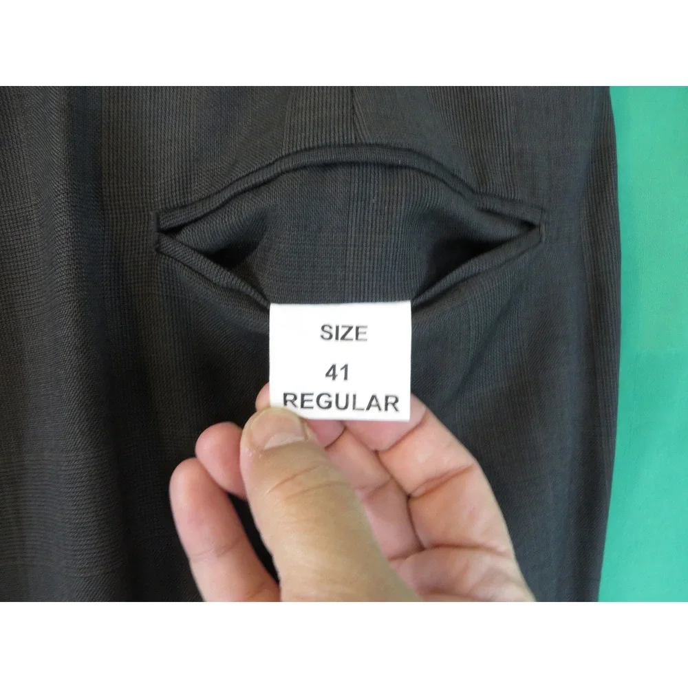 Jos. A. Bank Signature 2-Pc Brown Glen Plaid 100% Wool Suit 2 Button 46R/41x31.5 - Picture 6 of 16